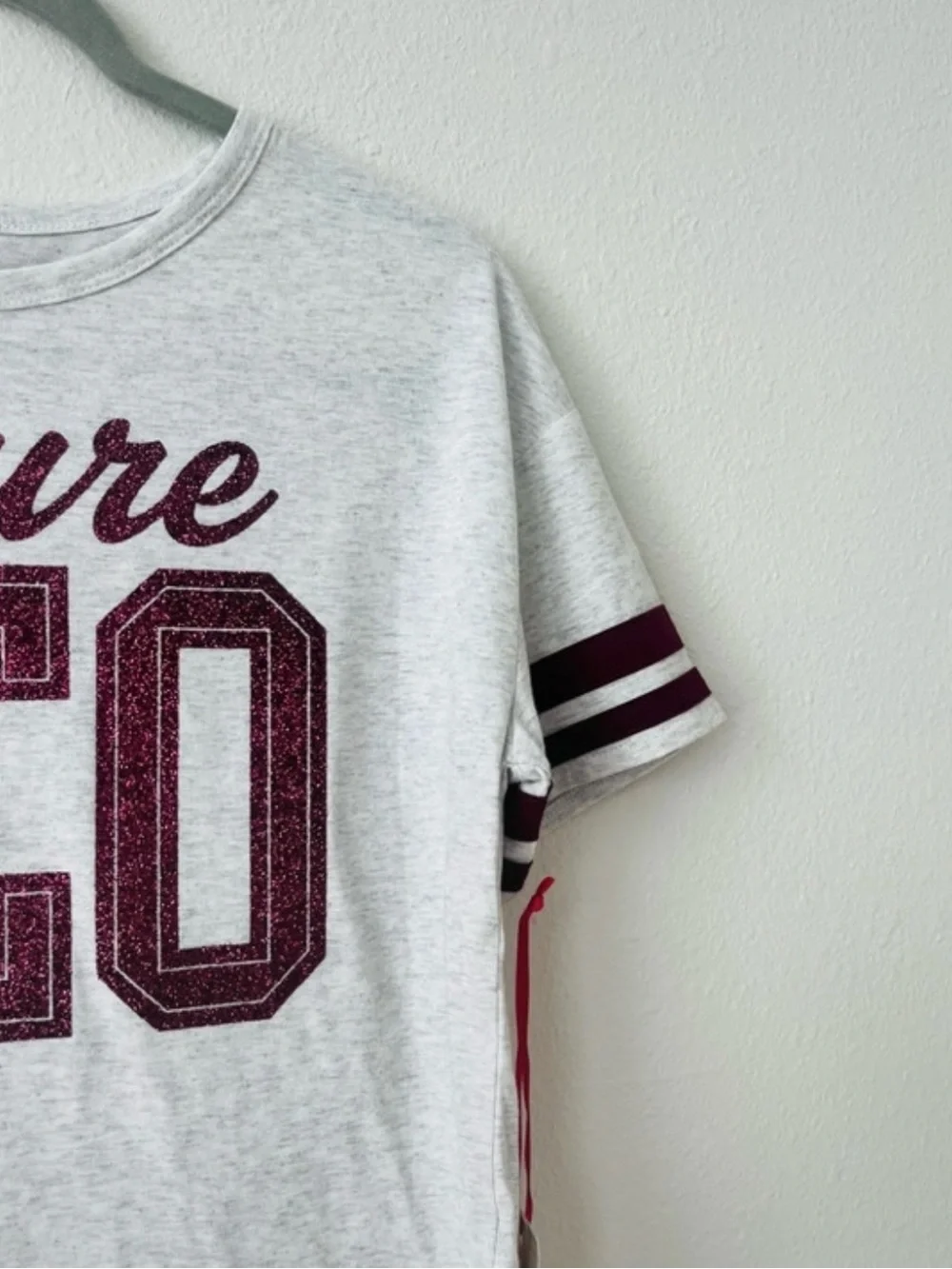 Justice Girls' Gray Tee with Maroon 'Future CEO' Graphic